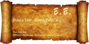 Baszler Bonifác névjegykártya